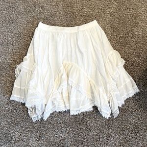 Ulla Johnson ruffled lace white mini skirt
